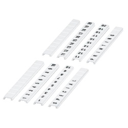 Schneider Electric NSYTRABF50 - NSYTRABF50 Marking strip, Linergy TR, clip in type, flat, 5mm, printed characters 0, printed horizontal, white, set of 10