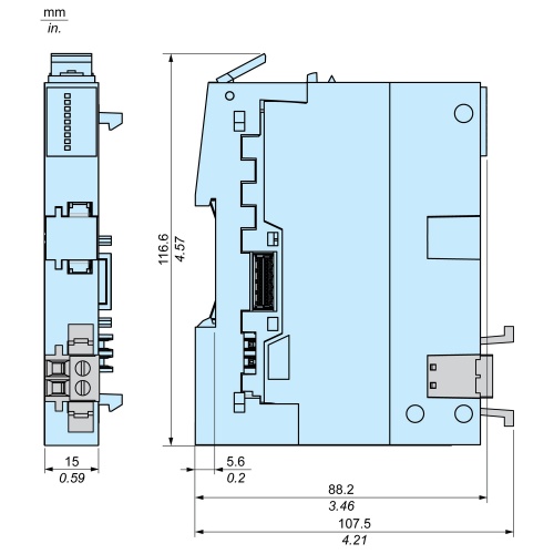 Schneider Electric NTSXTB02030H Screw Terminal Block, 2 Points, 5mm Pitch