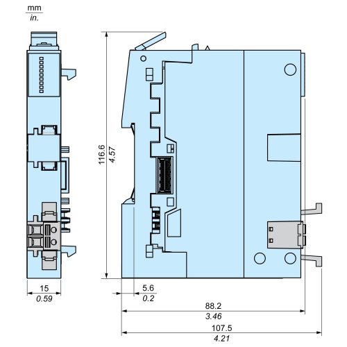 Schneider Electric NTSXTB02230H Spring Terminal Block, 2 Points, 5mm Pitch