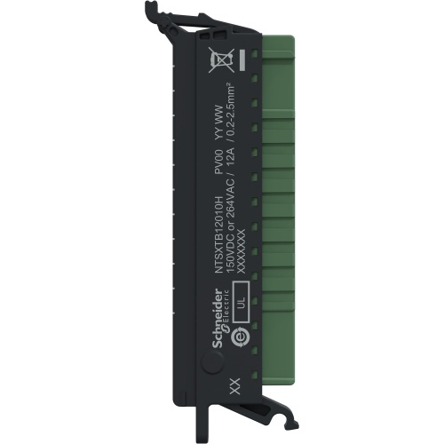 Schneider Electric NTSXTB12010H Screw Terminal Block, 12 Points, 5mm Pitch, Without Cover,
