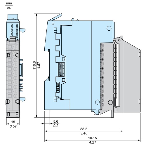 Schneider Electric NTSXTB12011H Screw Terminal Block, 12 Points, 5mm Pitch, With Cover,