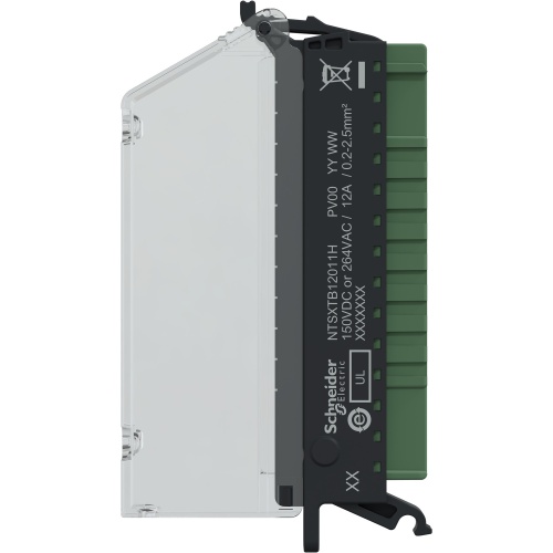 Schneider Electric NTSXTB12011H Screw Terminal Block, 12 Points, 5mm Pitch, With Cover,