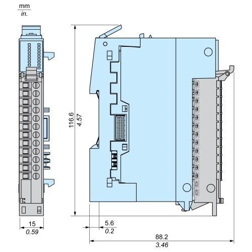Schneider Electric NTSXTB12210H Spring Terminal Block, 12 Points, 5mm Pitch, Without Cover,