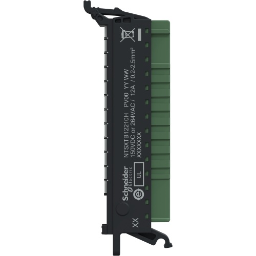 Schneider Electric NTSXTB12210H Spring Terminal Block, 12 Points, 5mm Pitch, Without Cover,