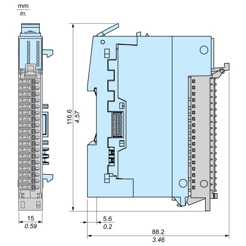 Schneider Electric NTSXTB18000H Screw Terminal Block, 18 Points, 3.81mm Pitch, Without Cover