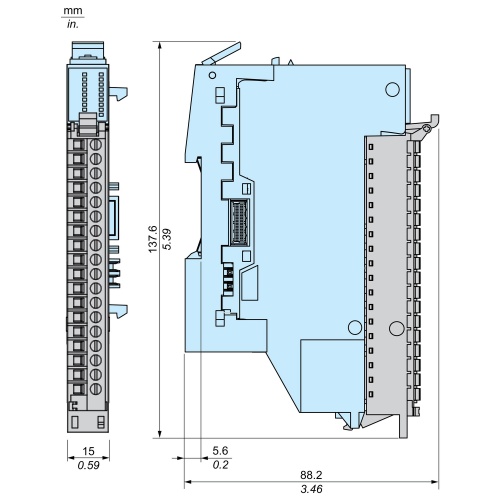Schneider Electric NTSXTB18000XH Screw Terminal Block, 18 Points, 5mm Pitch, Without Cover, U