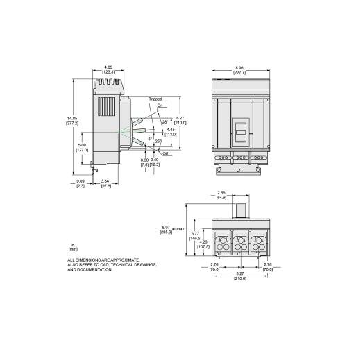 Schneider Electric PGA36080 MOLDED CASE CIRCUIT BREAKER 600V 800A