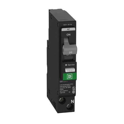 Schneider Electric QO120PAFGF - 20 Amp, 120 VAC, Single Pole, 10 kA