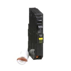 Schneider Electric QO130GFI Mini circuit breaker, QO, 30A, 1 pole, 120 VAC, 10 kA, 6mA grd fault A, pigtail, plug in mount