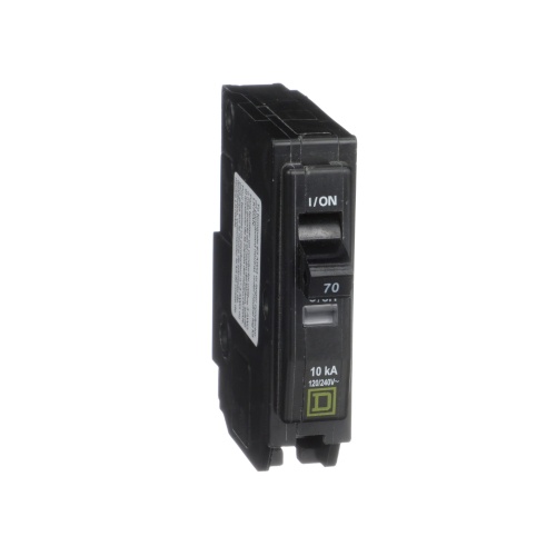 Schneider Electric QO170 Mini circuit breaker, QO, 70A, 1 pole, 120/240 VAC, 10 kA, plug in mount