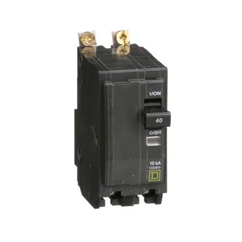 Schneider Electric QOB240 Mini circuit breaker, QO, 40A, 2 pole, 120/240 VAC, 10 kA, bolt on mount