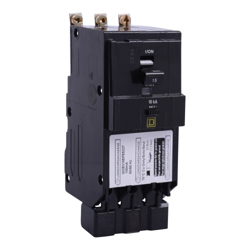 Schneider Electric QOB315EPE5237 - QO Miniature circuit-breaker, 15 Amp, Three Pole, 10 kA, 240 VAC