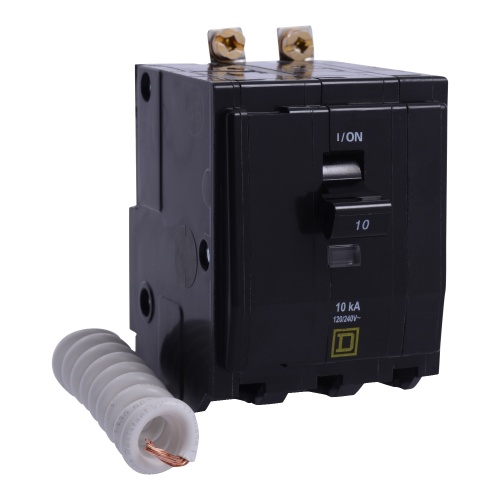 Schneider Electric QOB320SWN Mini circuit breaker, QO, 20A, 3 pole, 120/240 VAC, 10 kA, switch neutral, bolt on mount