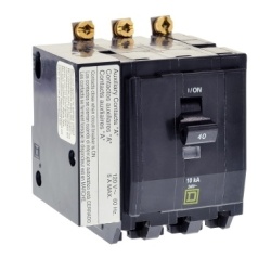 Schneider Electric QOB3401200 - QO Miniature circuit-breaker, 40 Amp, Three Pole, 10 kA, 120/240 VAC