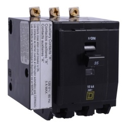 Schneider Electric QOB3601200 - QO Miniature circuit-breaker, 60 Amp, Three Pole, 10 kA, 120/240 VAC