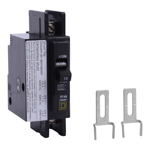 Schneider Electric QOU1501042 QOU Miniature Circuit Breaker, 50A, 1P, 120/240V, 10kA, Shunt Trip