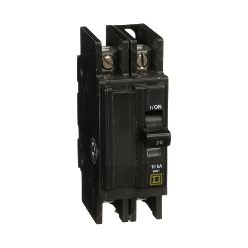 Schneider Electric QOU220H QOU Miniature Circuit Breaker, 20A, 2P, 240V, 10kA