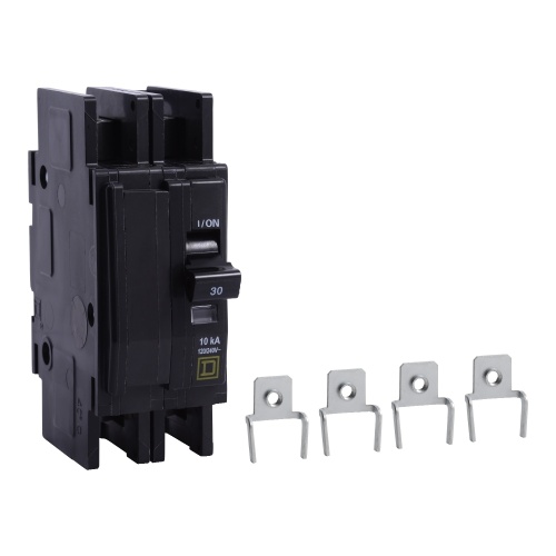 Schneider Electric QOUR2303100 QOUR Miniature Circuit Breaker, 30A, 2P, 120/240V, 10kA, Mounting Foot