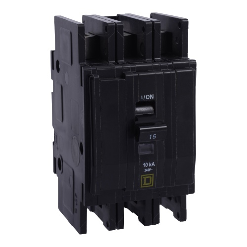 Schneider Electric QOUR3153100 - QOU Miniature circuit-breaker, 15 Amp, Three Pole, 10 kA, 120/240 VAC,240 VAC,120 VAC,48 VDC