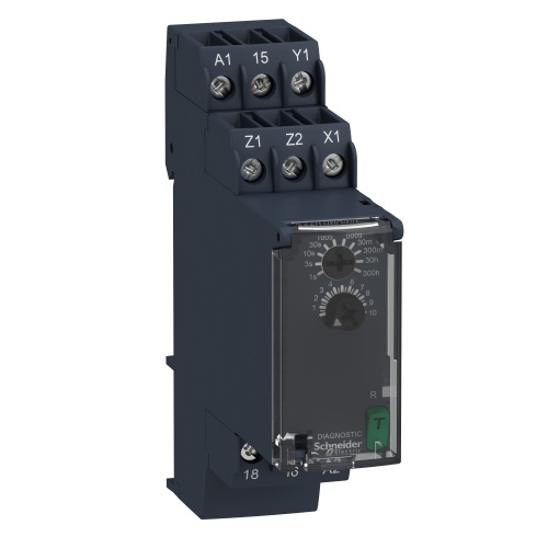 Schneider RE22R1MAMR Zelio Time Delay Relay 24-240 VAC/DC 0.05 s-300 h Delay on energization
