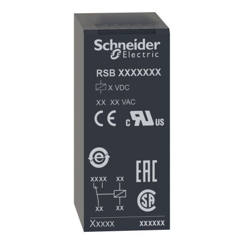 Schneider Electric RSB2A080E7 Interface plug-in relay, 8 A, 2 CO, 48 V AC