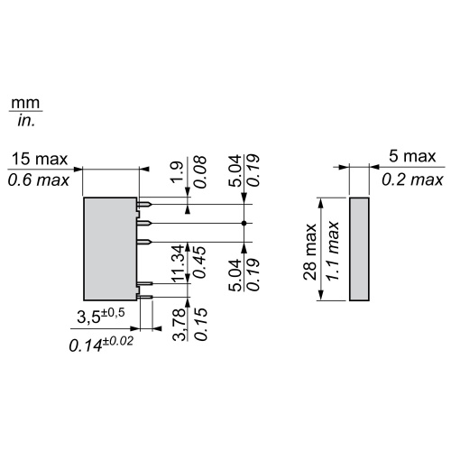 Schneider Electric RSL1GB4BD Slim interface plug-in relay, 6 A, 1 CO, low level, 24 V DC