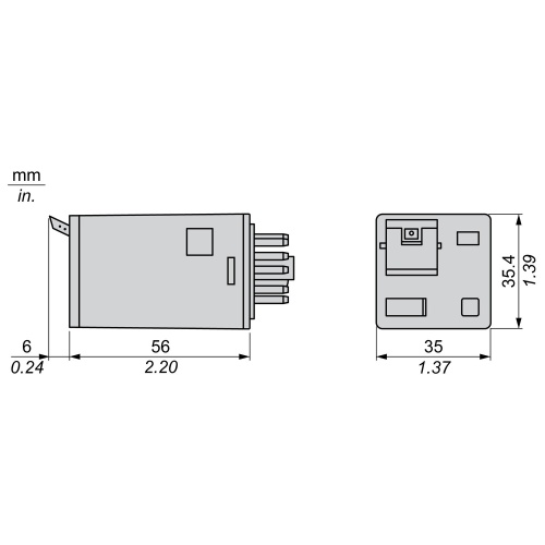 Schneider Electric RUMC32JD universal plug-in relay - Zelio RUM - 3 C/O - 12 V DC - 10 A - with LED