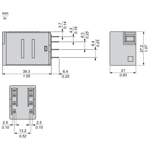 Schneider Electric RXM2LB2B7 miniature, Harmony Electromechanical Relays, 5A, 2CO