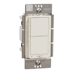 Schneider Electric SQR22102LAZ - Dimmer, X Series, Z-wave Plus energy monitoring, 600W, single pole, 3 way, matte finish, light almond