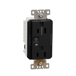 Schneider Electric SQR441U1BKW - Socket-outlet, X Series, 15A, decorator, tamper resistant, WiFi connected, black, matte finish