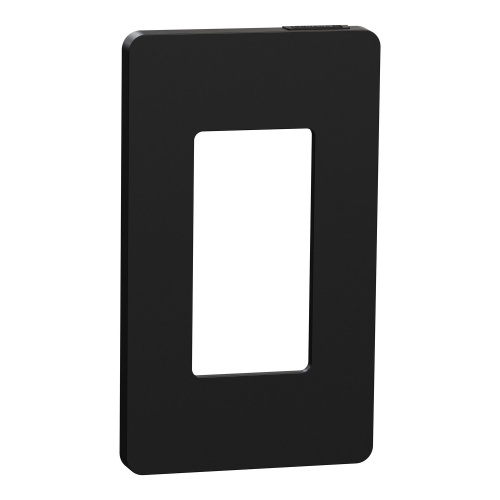 Schneider Electric SQWP141001BK - Cover frame, X Series, 1 gang, screwless, black, matte finish