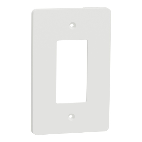 Schneider Electric SQWS141001WH - Cover frame, X Series, 1 gang, screw fixed, mid sized plus, white, matte finish