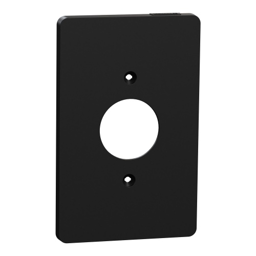 Schneider Electric SQWS422001BK - Cover frame, X Series, for socket-outlet, 1 gang, screw fixed, mid sized plus, black, matte finish