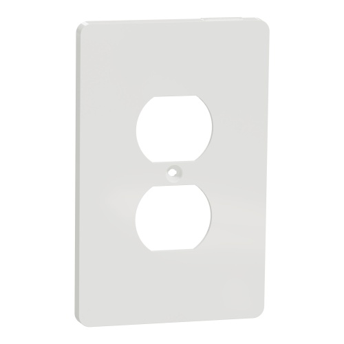 Schneider Electric SQWS422011WH - Cover frame, X Series, for duplex socket-outlet, 1 gang, screw fixed, mid sized plus, white, matte finish