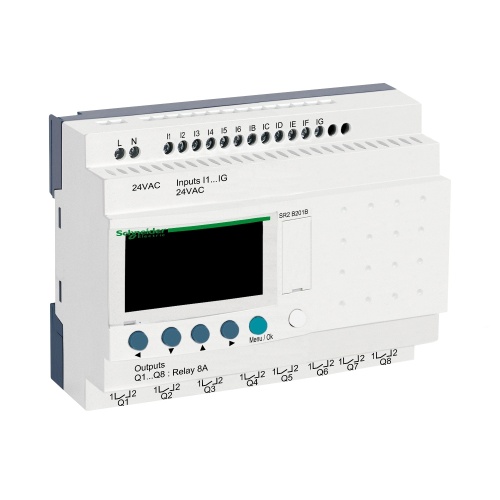 Schneider Electric SR2B201B compact smart relay Zelio Logic - 20 I O - 24 V AC - clock - display