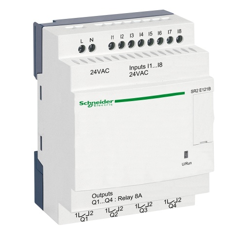 Schneider Electric SR2E121B compact smart relay Zelio Logic - 12 I O - 24 V AC - clock - no display