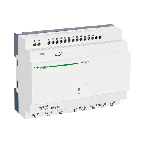 Schneider Electric SR2E201B compact smart relay Zelio Logic - 20 I O - 24 V AC - clock - no display