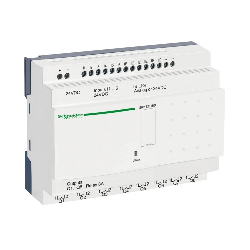 Schneider Electric SR2E201BD compact smart relay Zelio Logic - 20 I O - 24 V DC - clock - no display