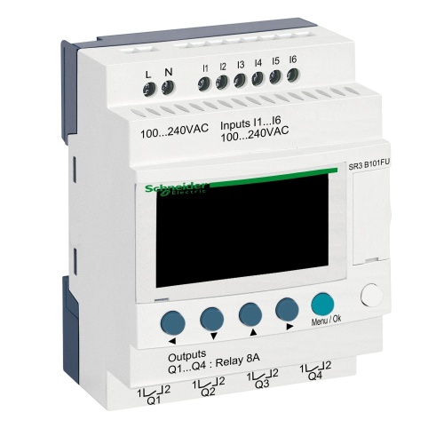 Schneider Electric SR3B101FU modular smart relay Zelio Logic - 10 I O - 100..240 V AC - clock - display