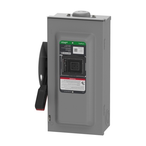 Schneider Electric VH223NRB Heavy Duty Safety Switch - 100 Amp, Two Pole, 250 VDC,240 VAC