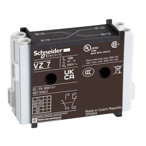 Schneider Electric VZ7 TeSys VARIO - auxiliary contact block - 1 NC early-break+1 NO late-make