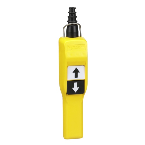 Schneider Electric XACA201 Harmony, pendant station, pistol grip, yellow, 2 push buttons