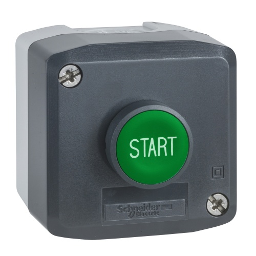 Schneider Electric XALD101H29H7 dark gray station - 1 green flush pushbutton Ø22 spring return 1NO "Start"
