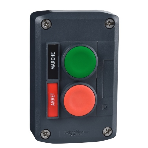 Schneider Electric XALD211H7 dark gray station - green flush/red flush pushbuttons Ø22 spring return