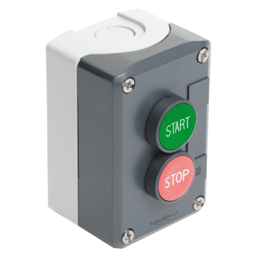 Schneider Electric XALD215H7 dark gray station - green flush/red flush pushbuttons Ø22 spring return