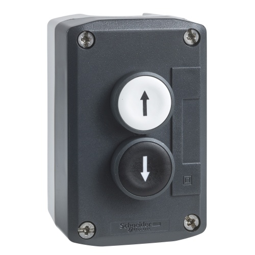 Schneider Electric XALD222H7 dark gray station - white flush/black flush pushbuttons Ø22 spring return