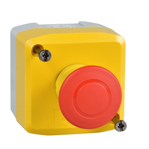 Schneider Electric XALK198 yellow station - 1 red mushroom head pushbutton Ø40 push-pull 1NC