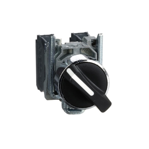 Schneider Electric XB4BD25 Harmony, 22mm Push Button, 2 position selector switch, black, maintained, 1 NO and 1 NC, 600 V