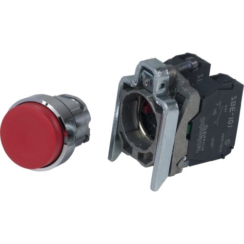 Schneider Electric XB4BL45 Harmony 22 mm Round Chromium plated metal Push Button Non-Illuminated Flush Modular Complete Assembly