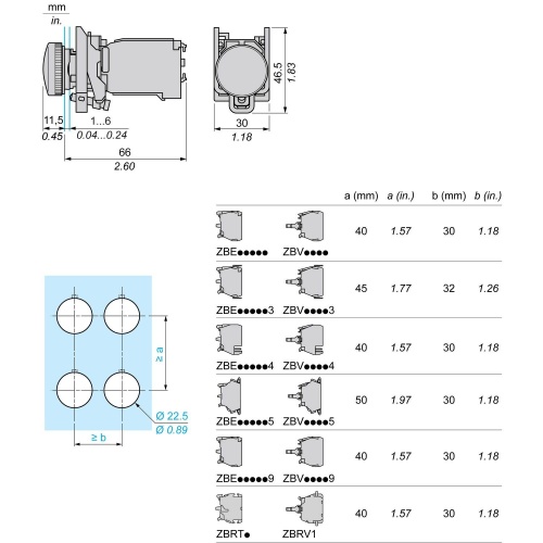 Schneider Electric XB4BV35 Harmony 22 mm Round Orange Chromium plated metal Pilot Light Illuminated 110-120 V AC Modular Complete Assembly